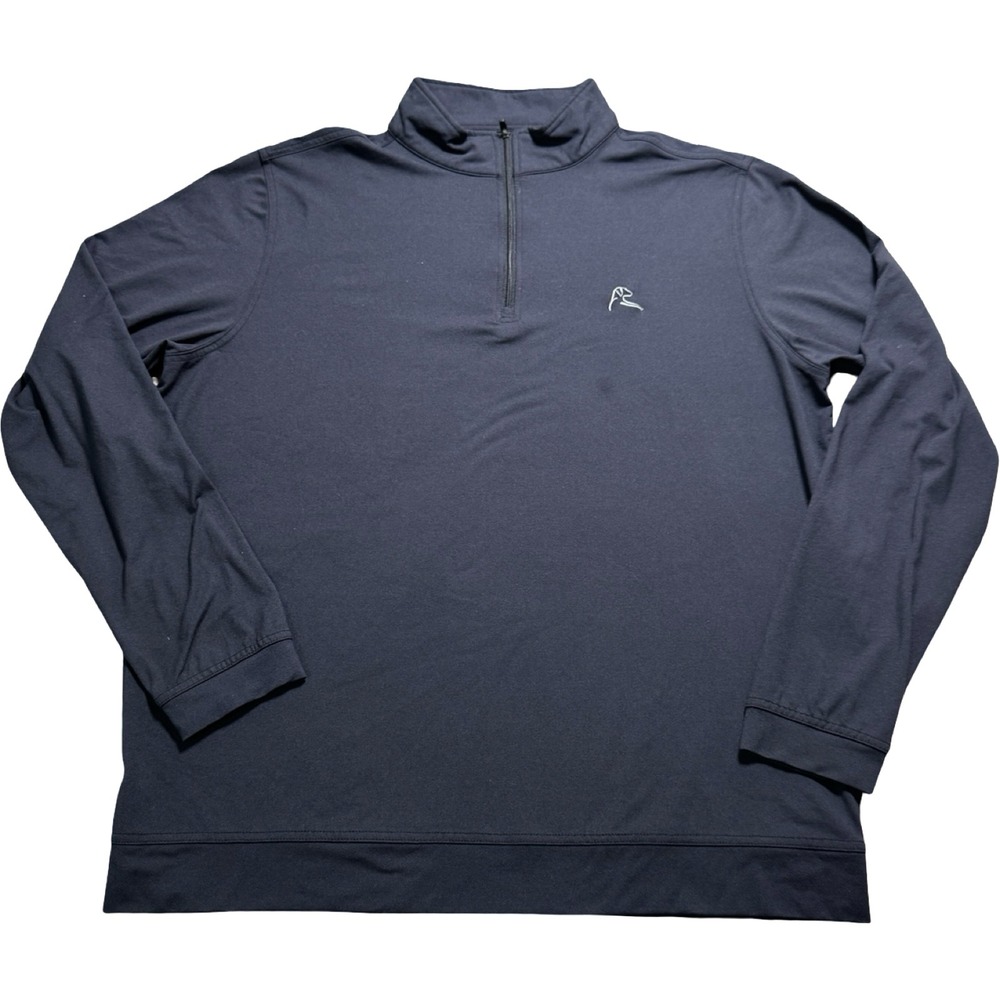 Rhoback Performance Q-Zip Mens L Black Long Sleeve Golf Pullover Stretch